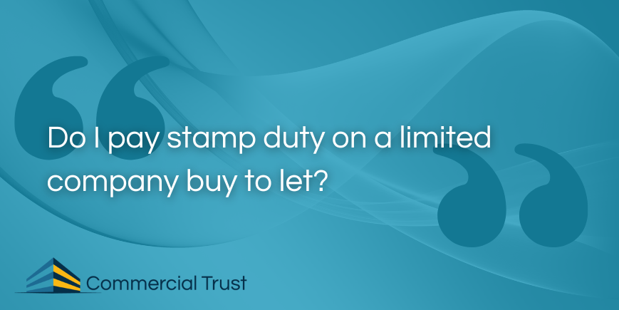 Blue banner with swirled background showing text: Do I pay stamp duty on a limited company buy to let?